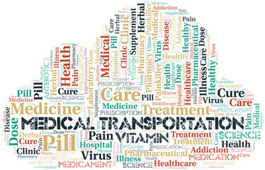 Obraz premium Medical Transportation word cloud collage made with text only.