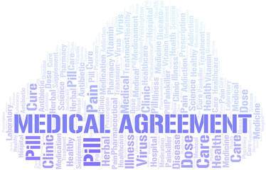 Obraz premium Medical Agreement word cloud collage made with text only.