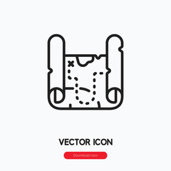 treasure map icon vector sign symbol