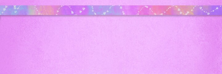Colorful ribbon or stripe on pink texture background, festive party banner design element in blue purple orange yellow pink and white
