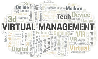 Obraz premium Virtual Management word cloud collage made with text only.