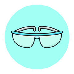 Goggles Glasses Safety. Laboratory Chemistry Science. Filled Icon Vector Design