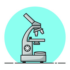 Microscope Chemistry Laboratory Symbol. Filled Icon Vector Design