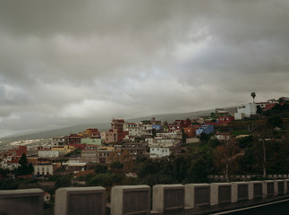 Fototapeta premium storm clouds over Spanish city