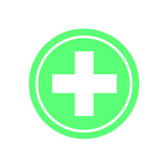 First Aid Symbol Vector Green Colour