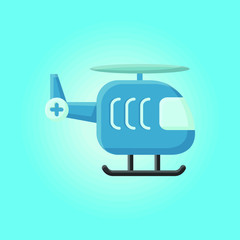Helicopter Ambulance For Emergency Rescue. Icon Illustration Vector Design