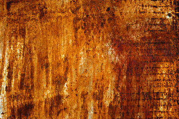 Very rusty orange old metal painted texture