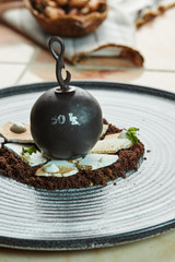 vegetarian dessert with chocolate and brownie