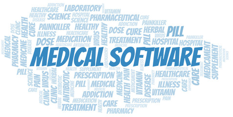 Medical Software word cloud collage made with text only.