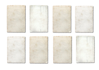 Old photo paper texture isolated on white background. Photo frames. Space for your text.