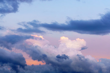 clouds in the sky background dramatic light, before the rain. Space for text