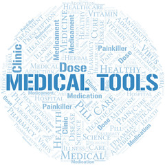 Obraz premium Medical Tools word cloud collage made with text only.