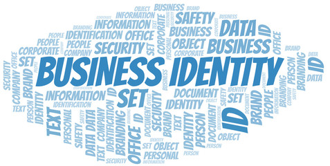 Fototapeta premium Business Identity word cloud collage made with text only.