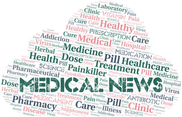 Medical News word cloud collage made with text only.