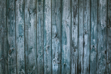 old blue wooden texture banner background with scuffs, scratches, peeling paint. copy space