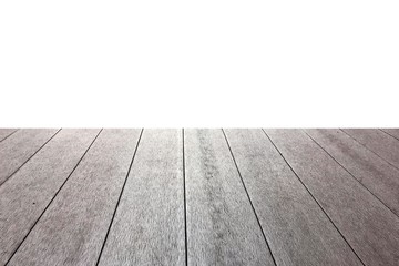 Old wooden background for montage or product presentation.Wood table isolate on white background, wood floor - Can used for display or montage or mock up your products.