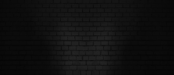 Abstract black brick wall pattern background or backdrop, Blank copy space