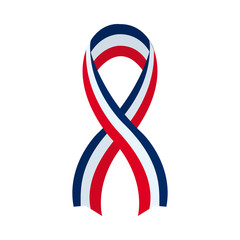 bastille day concept, ribbon with france flag colors design, flat style