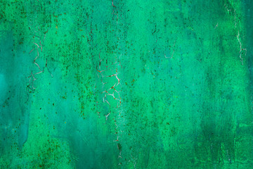 Bright green rusty painted metal texture