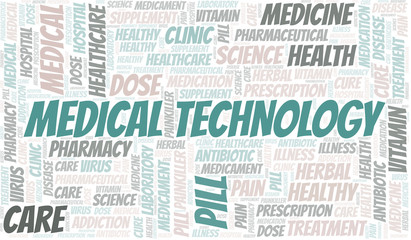 Obraz premium Medical Technology word cloud collage made with text only.