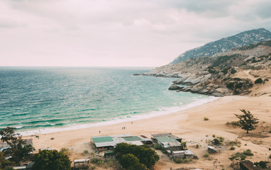 Fototapeta premium view of the beach from highland