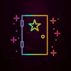 Door star fame nolan icon Simple thin line, outline vector of fame icons for ui and ux, website or mobile application