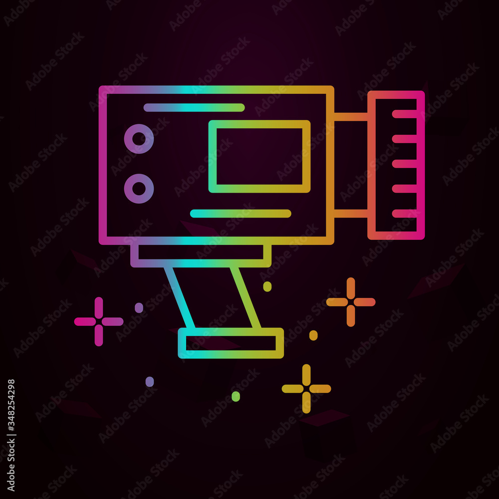Aufkleber fame camera video nolan icon simple thin line, outline vector of fame icons for ui and ux, website o