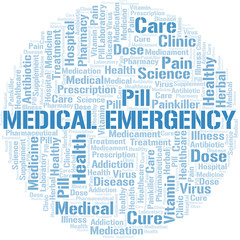 Obraz premium Medical Emergency word cloud collage made with text only.