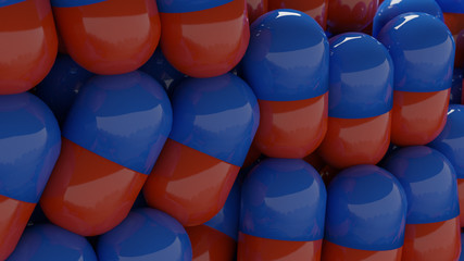 Kapseln Medikament Pillen Blau Rot