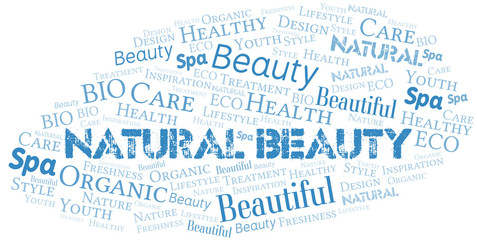 Fototapeta premium Natural Beauty word cloud collage made with text only.