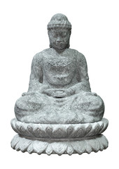 3D Rendering Buddha Statue on White