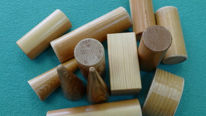 geometric figures on a green background