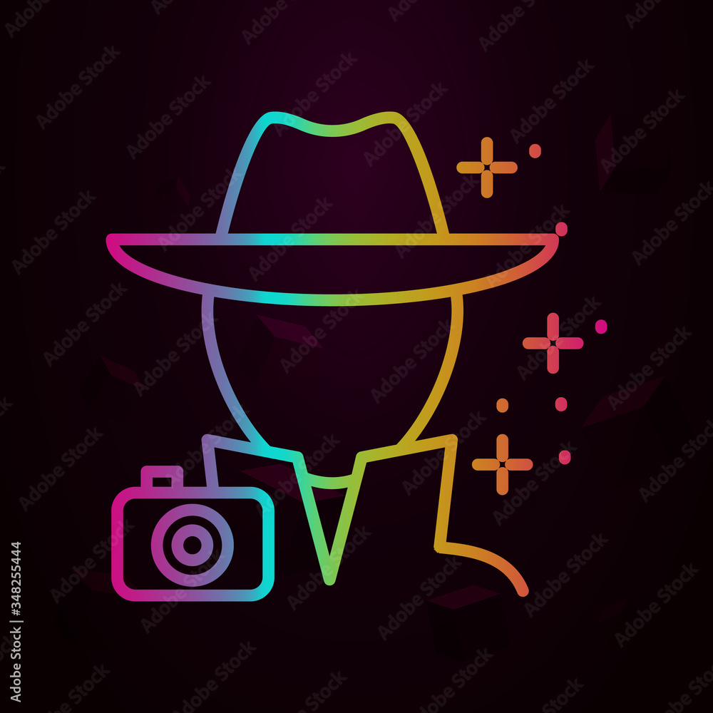 Poster fame paparazzi nolan icon simple thin line, outline vector of fame icons for ui and ux, website or m