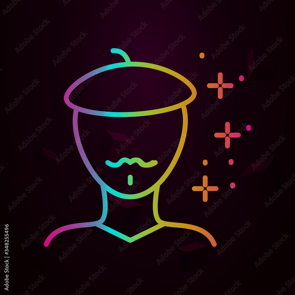 Poster fame artist nolan icon simple thin line, outline vector of fame icons for ui and ux, website or mobi