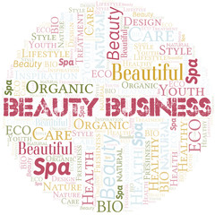 Fototapeta premium Beauty Business word cloud collage made with text only.