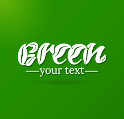 Logo template icon vector. Green logo design template. Handwritten lettering for bar, cafe and restaurant menu. Vector elements for labels, logos, badges, stickers or icons. Vector organic emblem