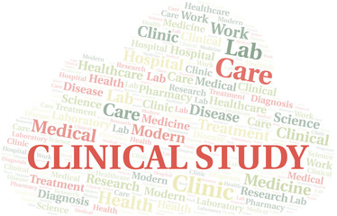 Obraz premium Clinical Study word cloud collage made with text only.