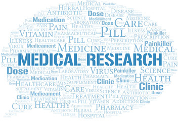 Obraz premium Medical Research word cloud collage made with text only.