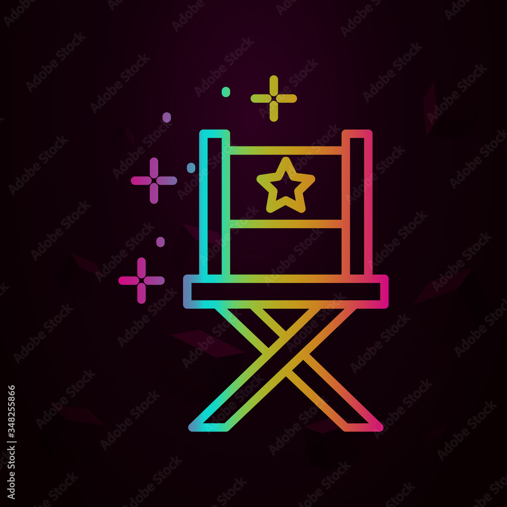 Poster fame chair nolan icon simple thin line, outline vector of fame icons for ui and ux, website or mobil