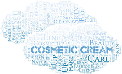 Fototapeta premium Cosmetic Cream word cloud collage made with text only.