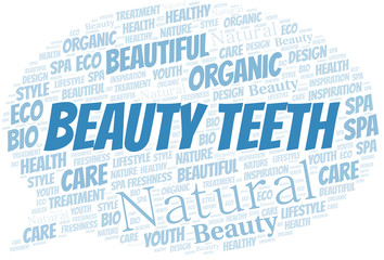 Obraz premium Beauty Teeth word cloud collage made with text only.