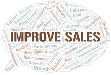 Fototapeta premium Improve Sales word cloud collage made with text only.