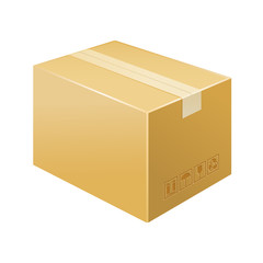 Box icon isolated on white background. Cardboard box, delivery icon