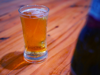 glass of beer on the table