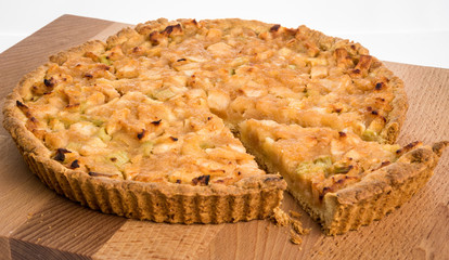 Home made apple and rhubarb pie.
