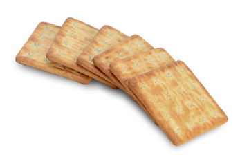 Cracker bread isolated on a white background This has clipping path.