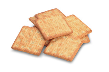 Cracker bread isolated on a white background This has clipping path.