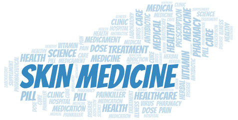Fototapeta premium Skin Medicine word cloud collage made with text only.