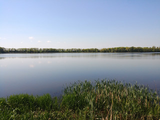 View on the beautiful river in the summer