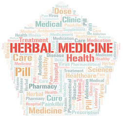 Herbal Medicine word cloud collage made with text only.